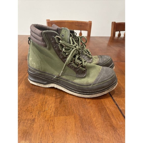Orvis Shoes Orvis Mens 2676 Green Canvas Fly Fishing Wading Boots